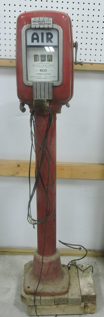 Eco Tireflator gas station air pump on stand