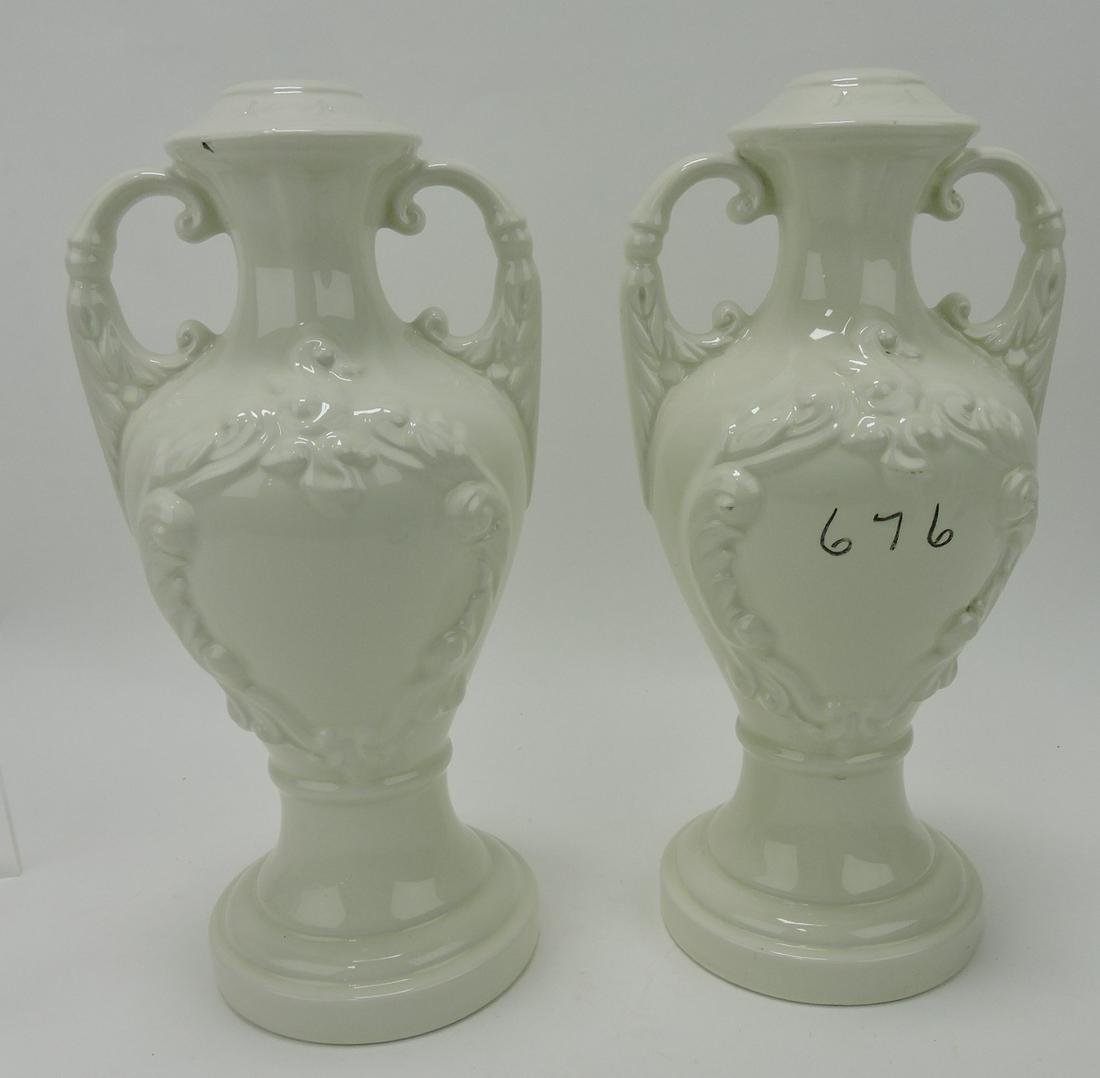 Hall China pair of sample lamp bases, each