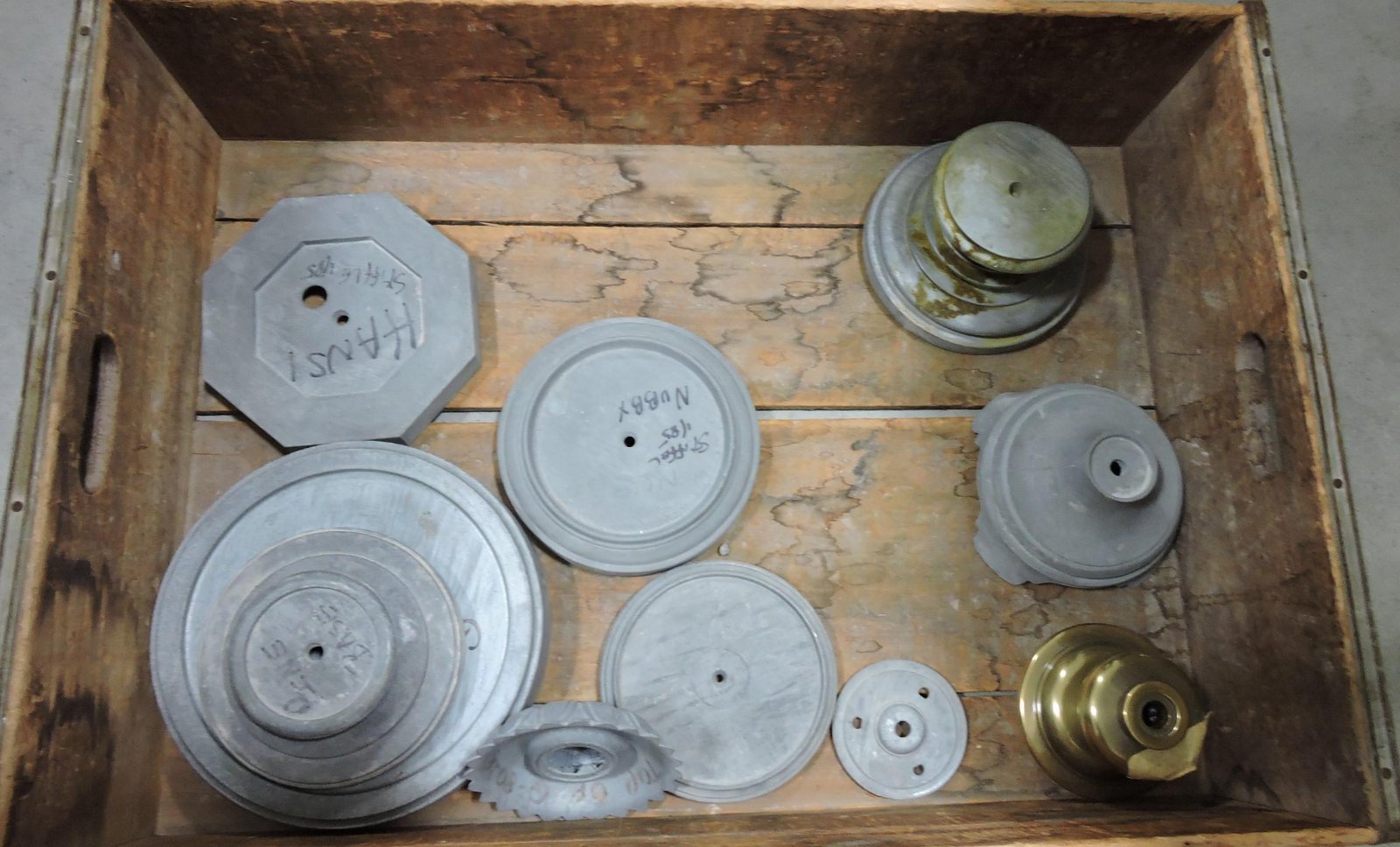 Hall China lot of lamp base samples in woode