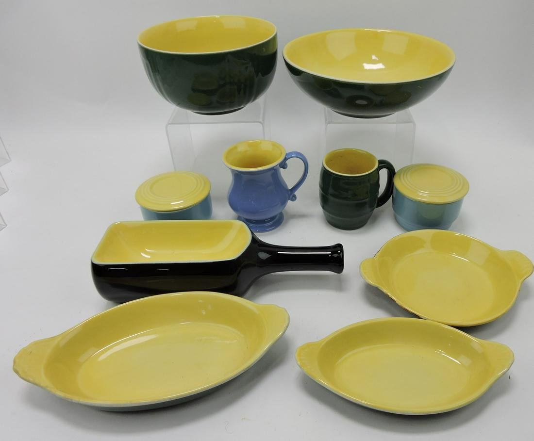 Hall China lot of 10 wares with yellow