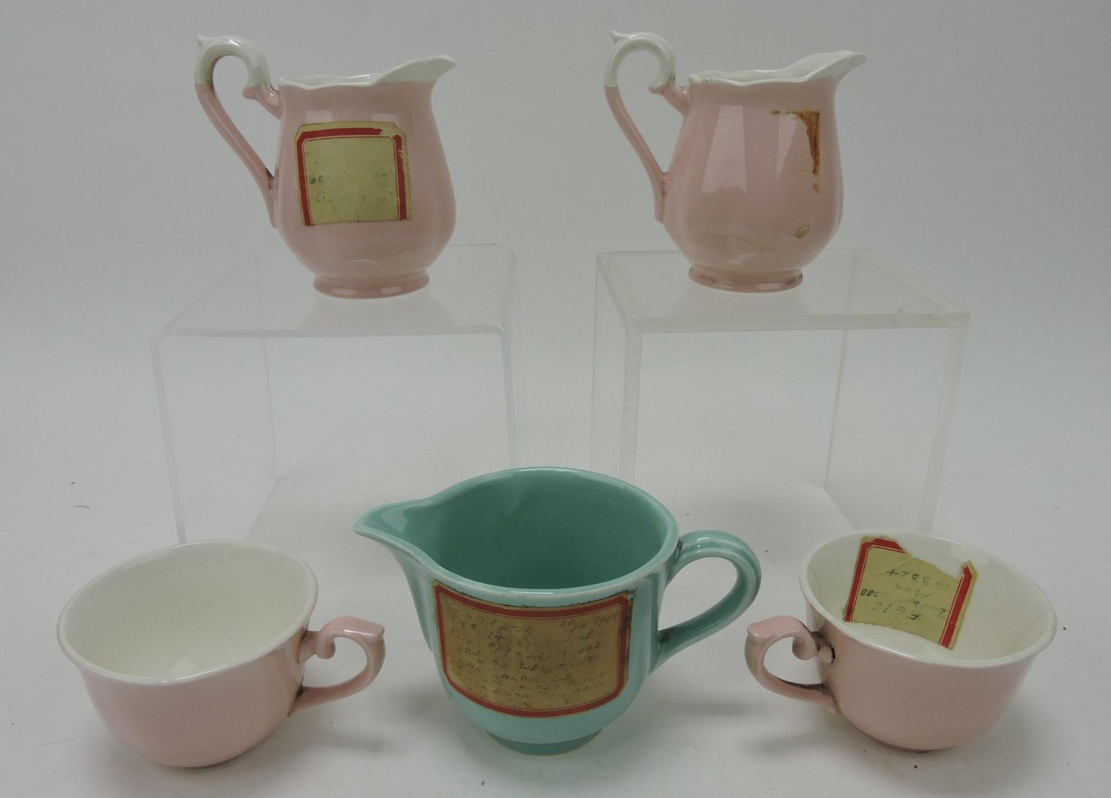 Hall China lot of shop sample creamers