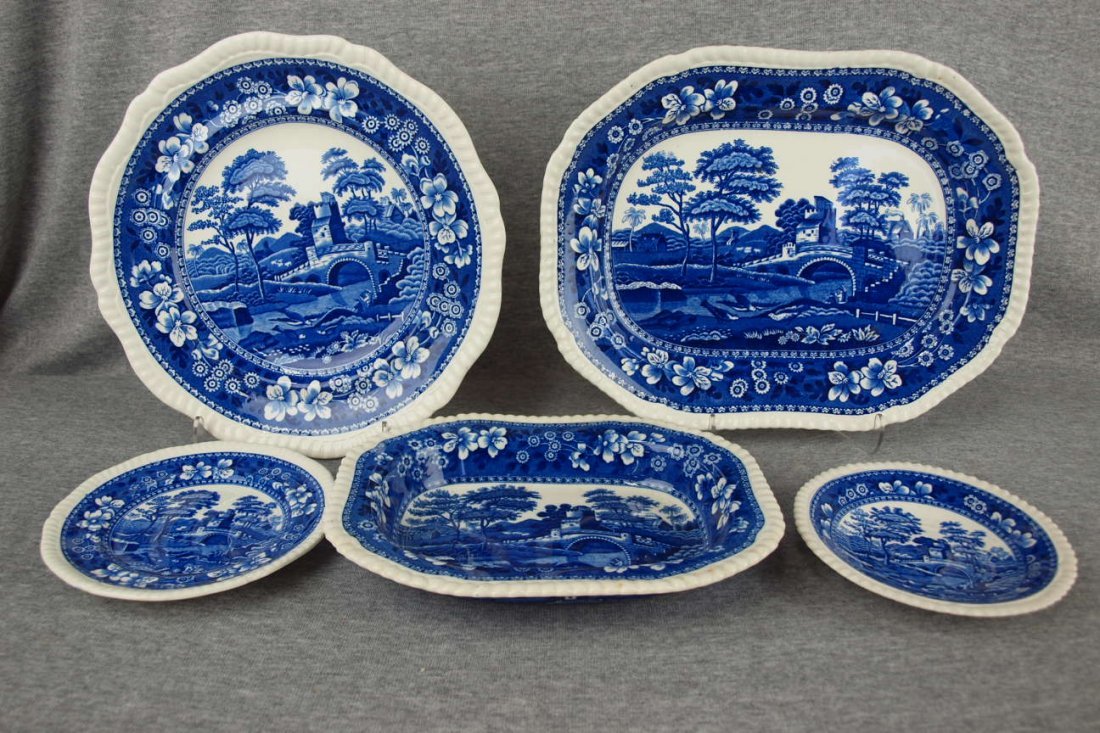 Copeland Spode blue & white china "Spode's Tower"