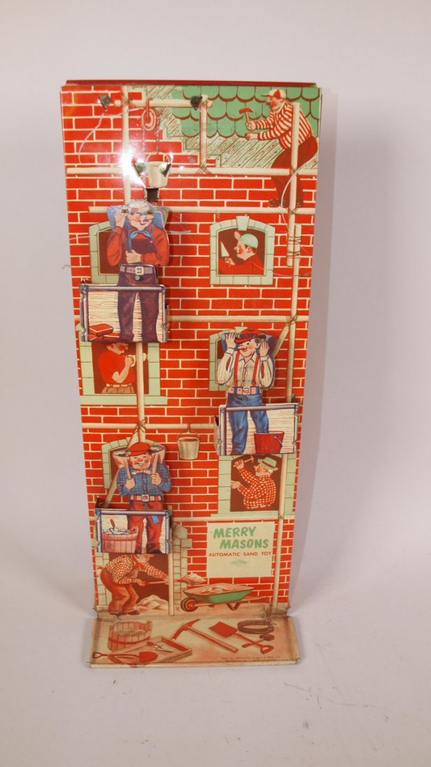 Wolverine tin litho Merry Masons sand toy