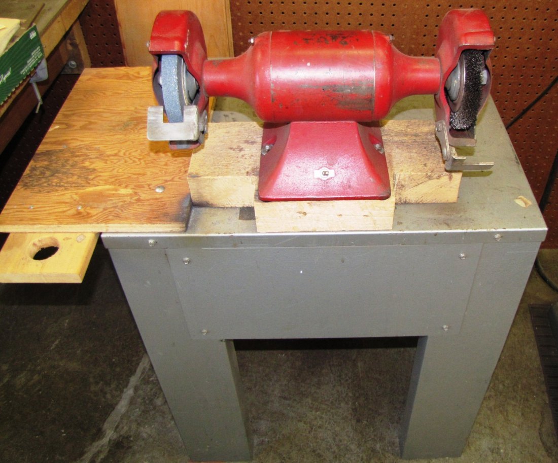 Dual bench grinder with stand