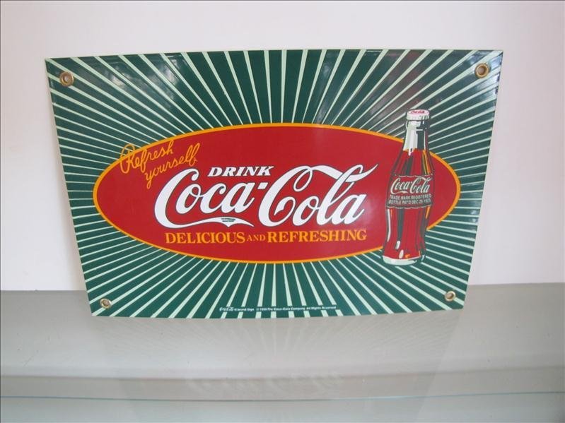 Metal Coca Cola Advertising Sign.