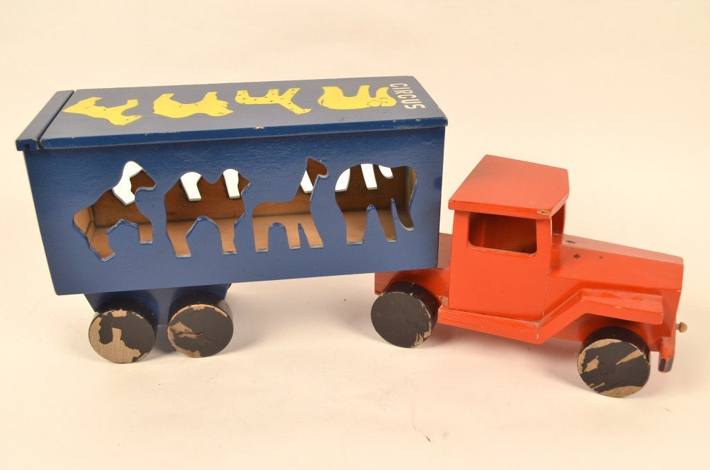 Vintage Wooden Toy Circus Truck