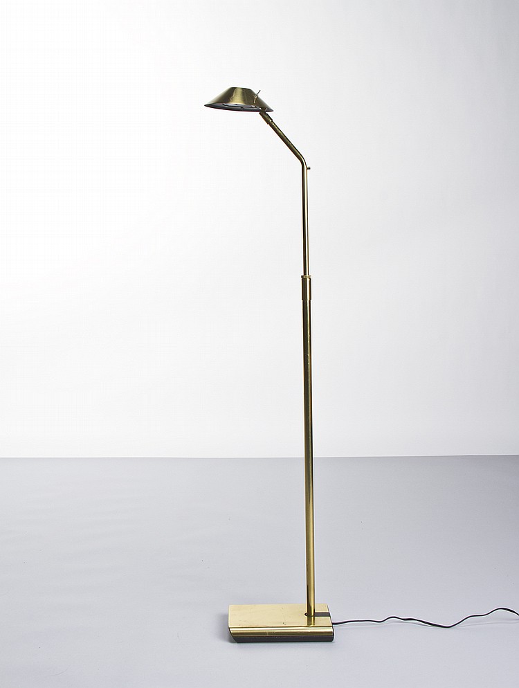 Koch & Lowy Adjustable Brass Floor Lamp