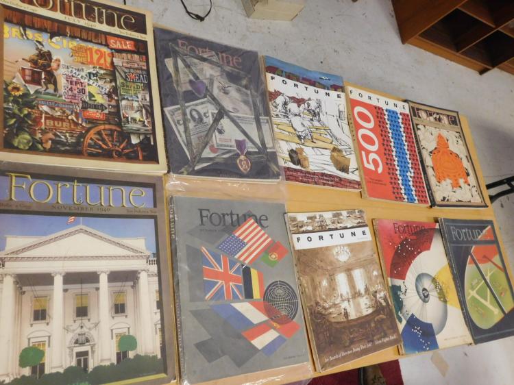 Fortune Magazines (2) Boxes 3 pcs Ephemera 1930s 1940s 1960s 1970s