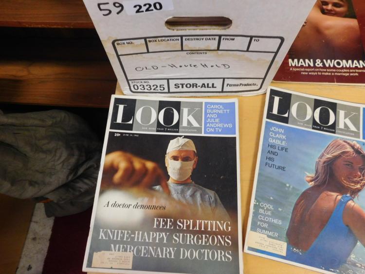 Look Magazines (2) Boxes 98 pcs Ephemera 1920s 1930s - 1970s