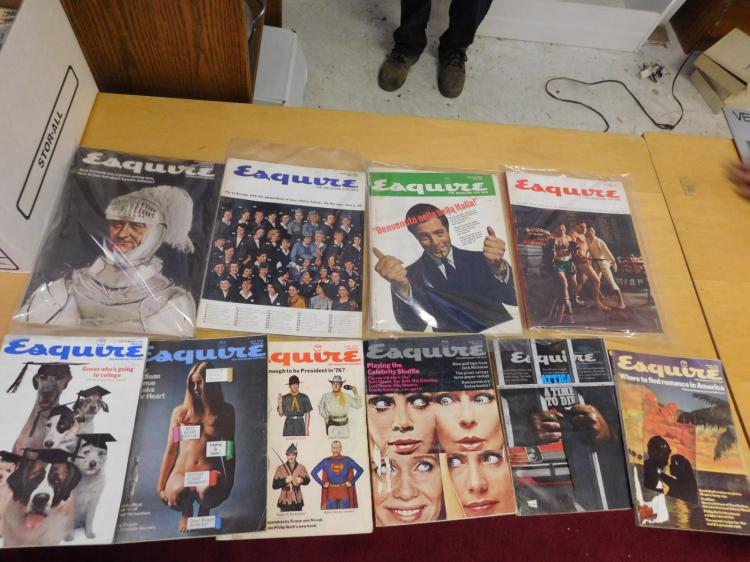 Esquire Magazines (2) Boxes 63 pcs Ephemera 1930s 1940s 1950s 1960s 1970s