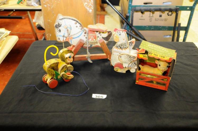 Fisher Price Pull Toys (3) Vintage