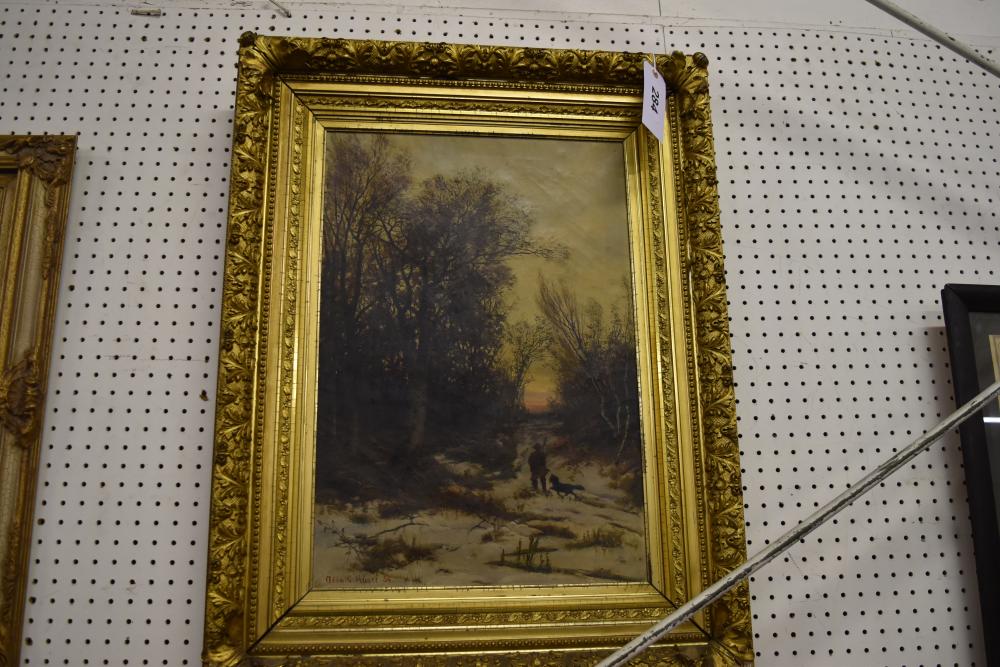 Antique Oil Landscape Panting w/Gold Frame