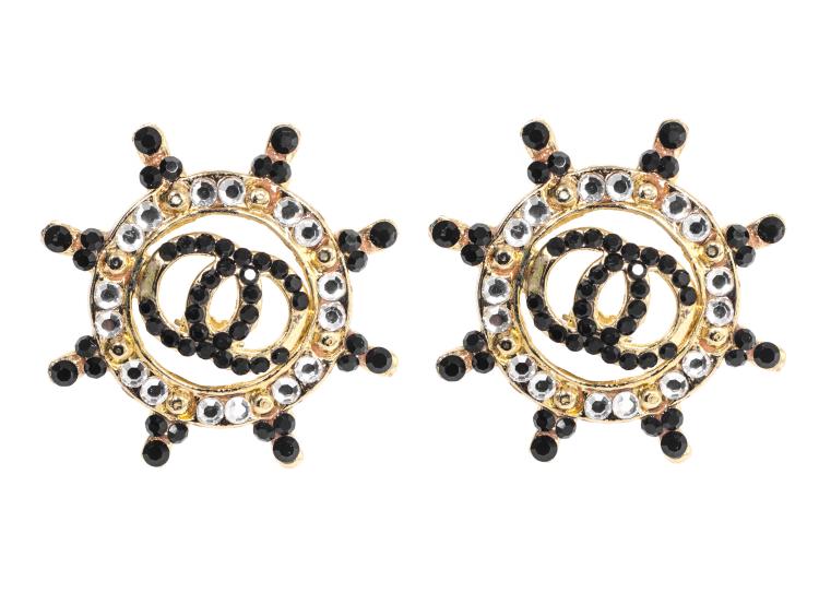 Chanel Vintage CC Logos Clip-On Earrings W345
