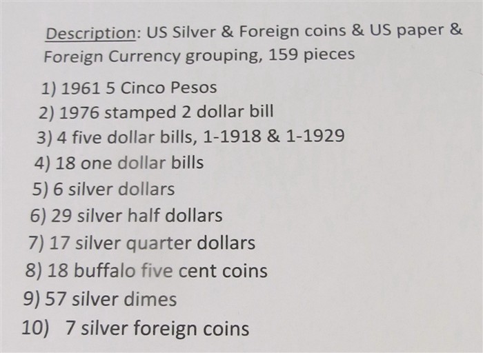 US SILVER COINS & PAPER CURRENCY LOT: