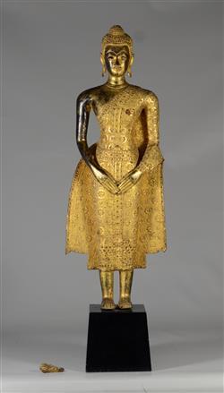 Asian gilt bronze statue of Buddha