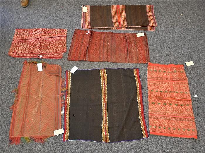 (6) South American flat-weave textiles, 19th/20th Century, South America