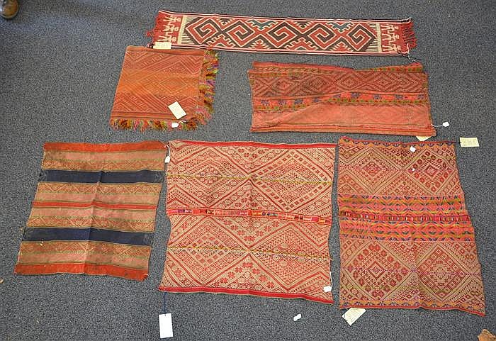 (6) South American flat-weave textiles, 19th/20th Century, South America