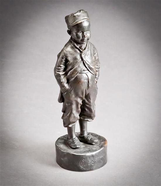 Felix Pedro de Tavera (Spanish 1859–1932), Young Boy, bronze sculpture