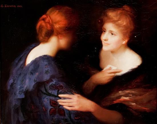 Edith Trantom (British fl. 1892-1912), The Letter, oil on canvas
