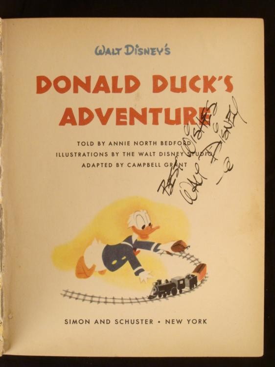 Walt Disney Signed Autographed Donald Duck Golden Book