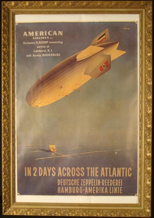 American Airlines Hindenburg Advertising Poster 1981