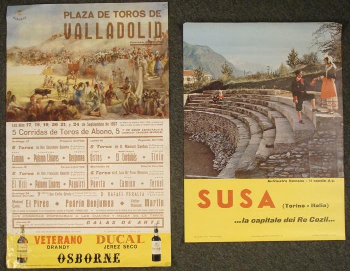 2 Vintage Posters Susa Italy Bullfighting Ducal Spain