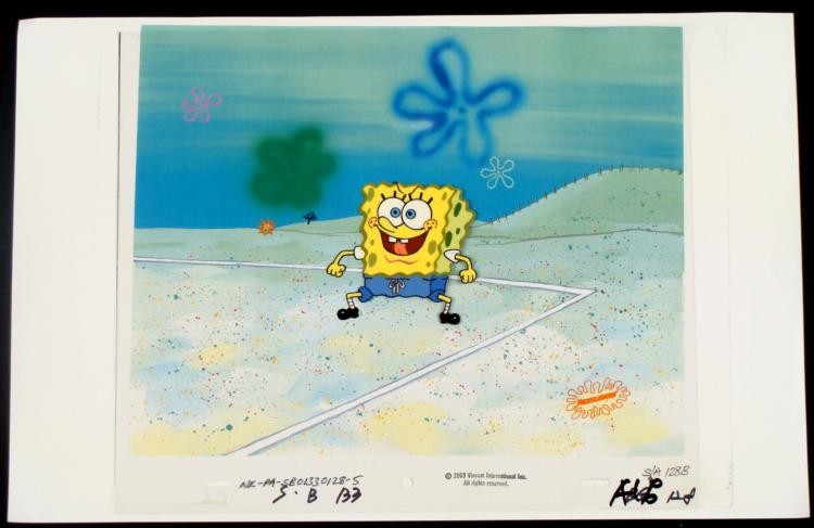 Original Cel Animation Bragging Production Spongebob