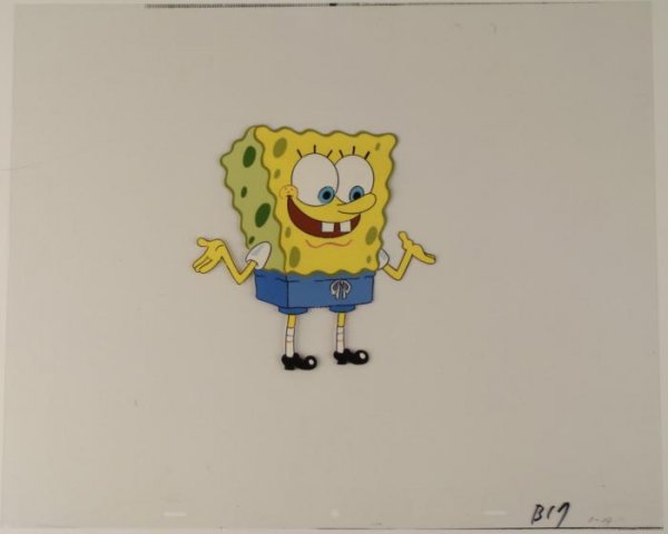 SpongeBob LARGE Original Animation Art Production Cel