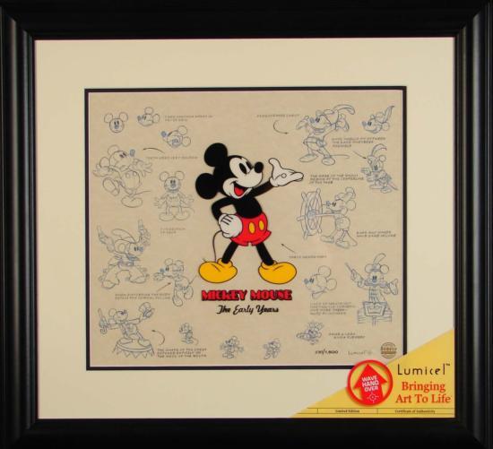 Mickey Mouse Disney Lumicel Framed Animation Art Cel