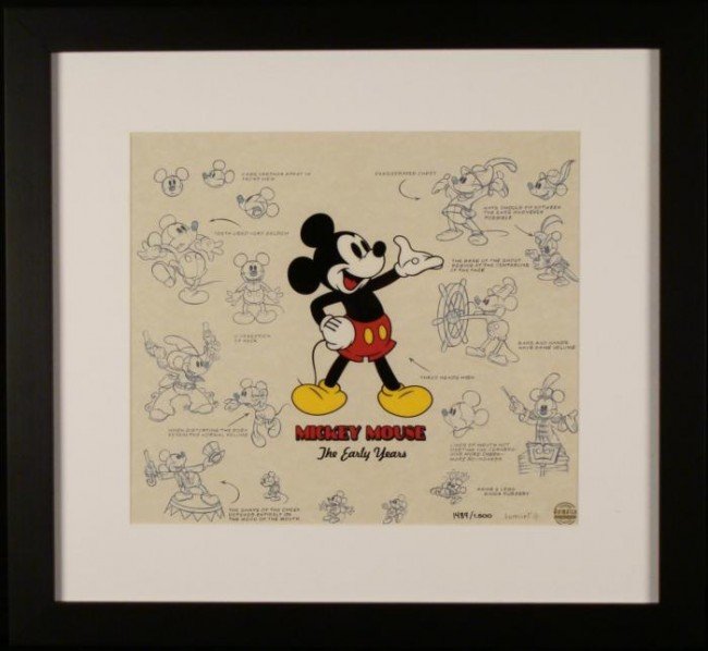 Mickey Mouse Disney Lumicel Framed Animation Art Cel