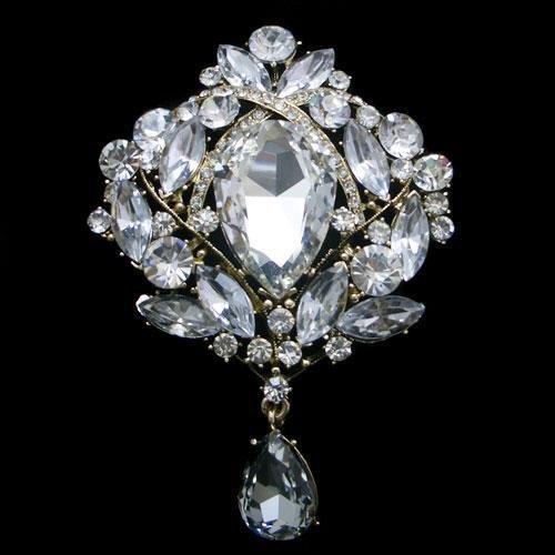 Swarovski Crystal Flower Pendant Brooch / Pin