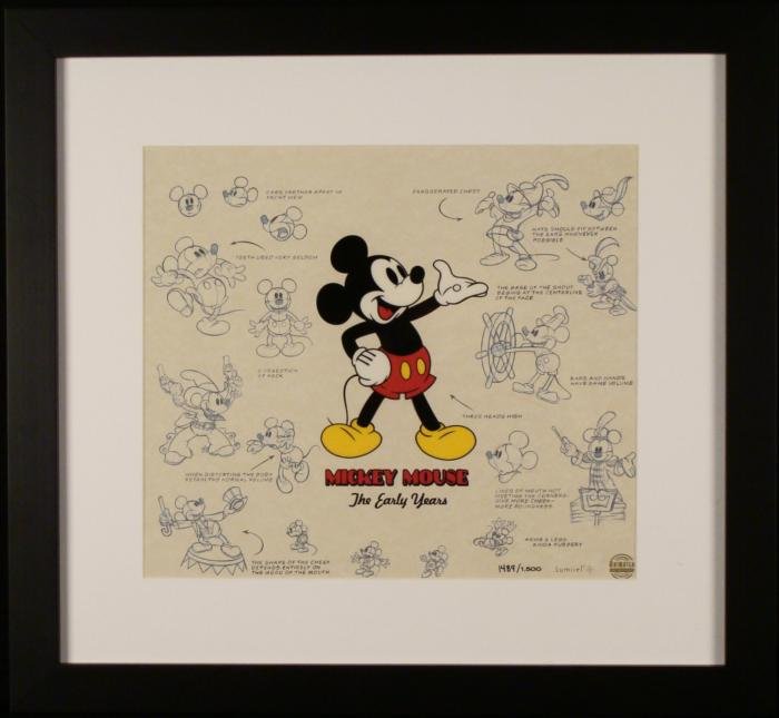 Mickey Mouse Disney Lumicel Framed Animation Art Cel