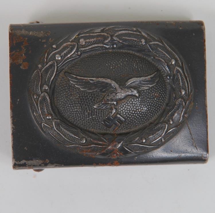 EARLY NAZI LUFTWAFFE EM BUCKLE-GRAY-BLUE STEEL