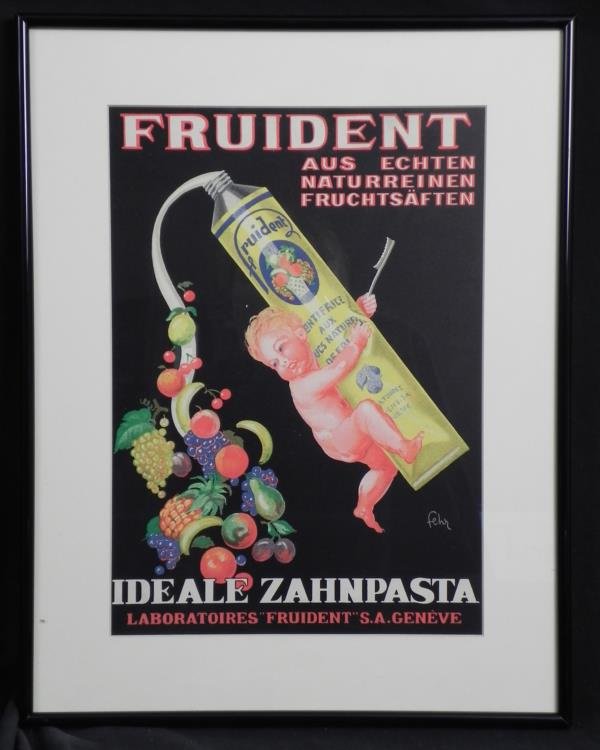 Fruident Vintage Toothpaste Advertising Poster 1930 Frm