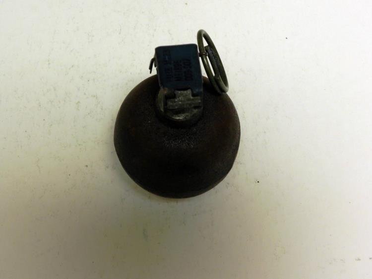 WWII U.S. BASEBALL HAND GRENADE--WITH FUZE AND PULL PIN