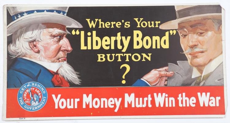 Where's Your Liberty Bond Button Uncle Sam Print Ad