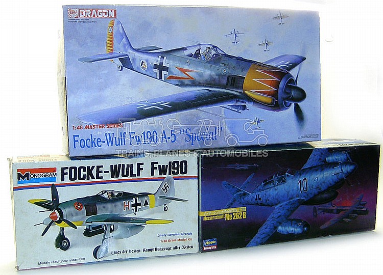 Three scale plastic Aircraft Kits