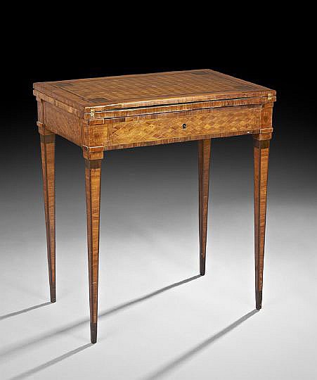 Louis XVI-Style Parquetry-Inlaid Games Table