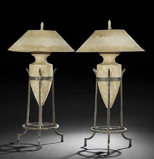 Pair of Modern Metal Table Lamps