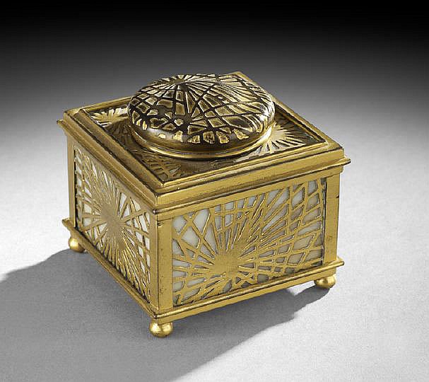 Tiffany Studios Pine Needle Pattern Inkwell