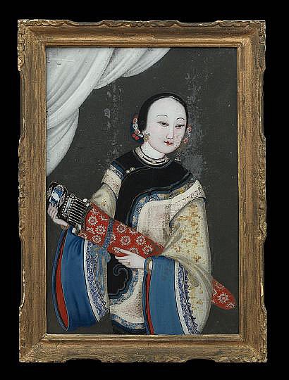Chinese Export Reverse Glass Painting
