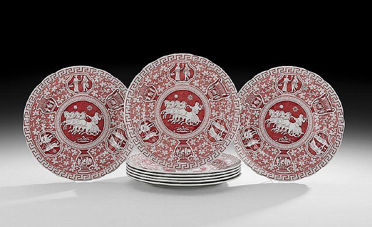 Set of Eight Copeland Spode "Greek" Dinner Plates