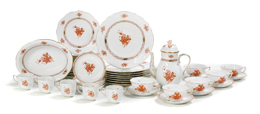 Herend Rust "Chinese Bouquet" Partial Dinner Service