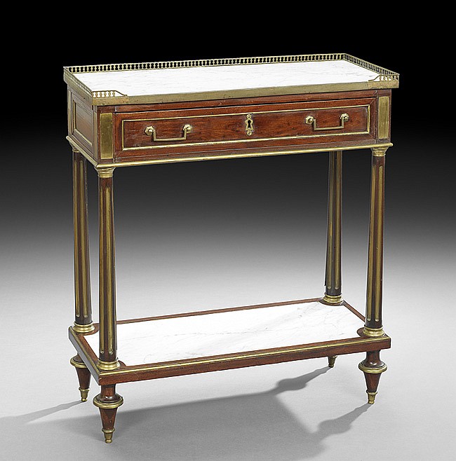 Louis XVI-Style Marble-Top Side Table