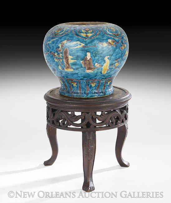 Chinese Stoneware Fahua Jar