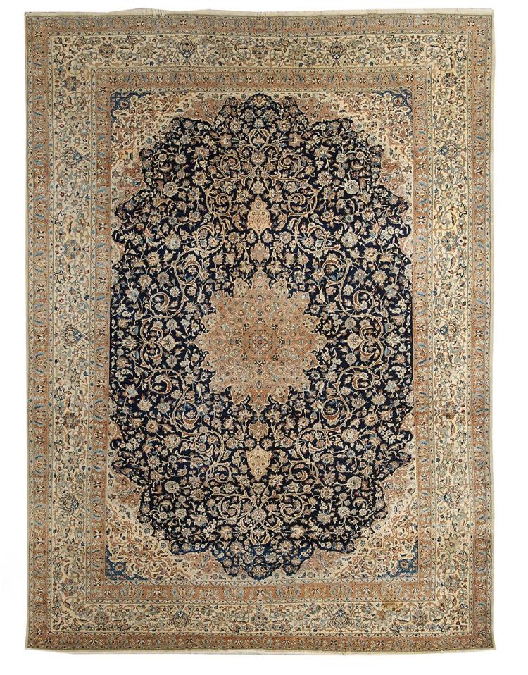 Semi-Antique Silk Tabriz Carpet