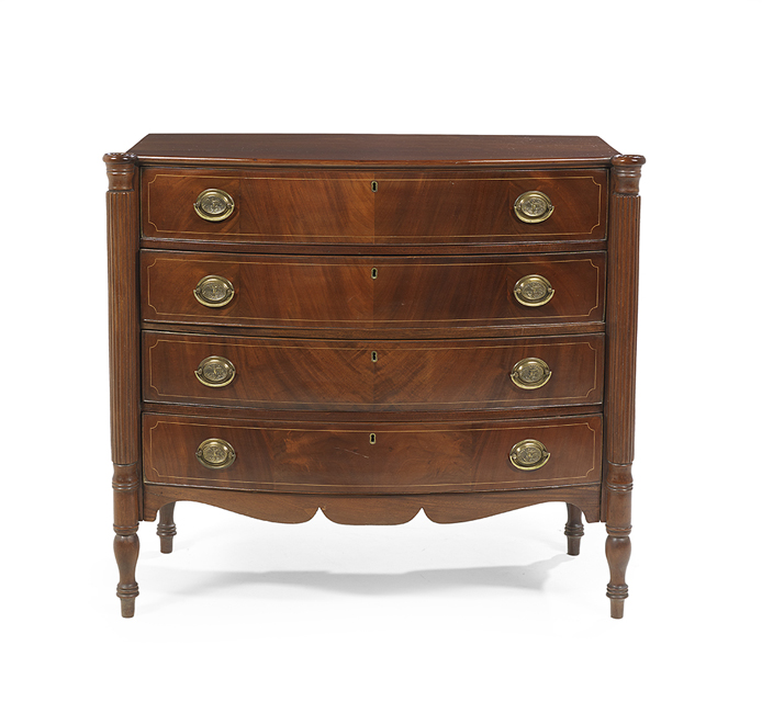American Federal Mahogany Bowfront Chest