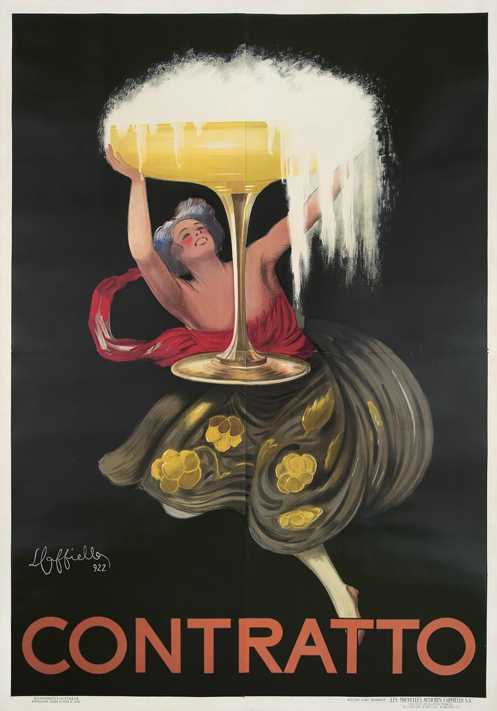 Original Leonetto Cappiello Contratto Poster 1921 in...