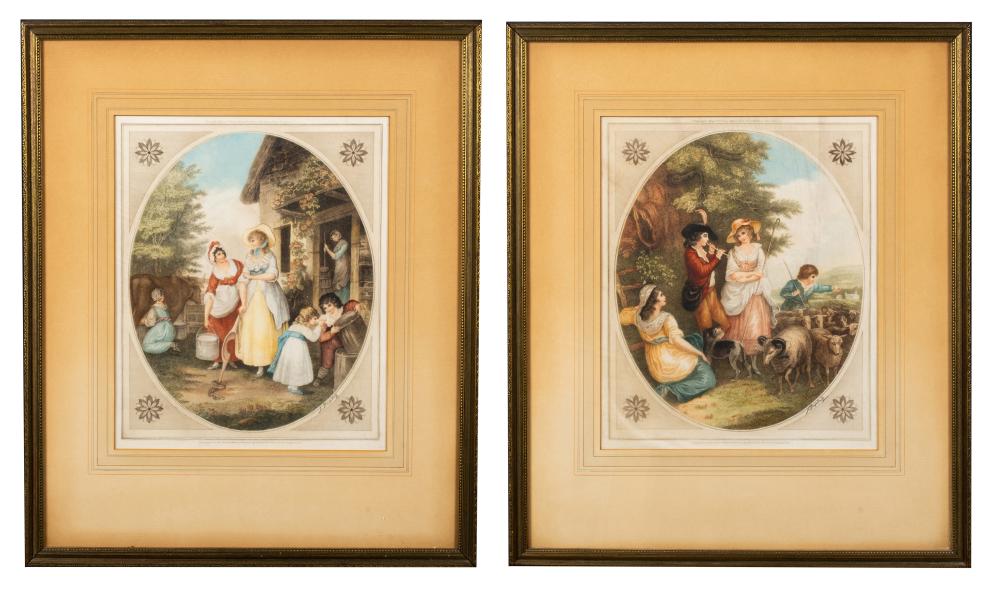 Two Colored Prints after "W. Hamilton", RA, England