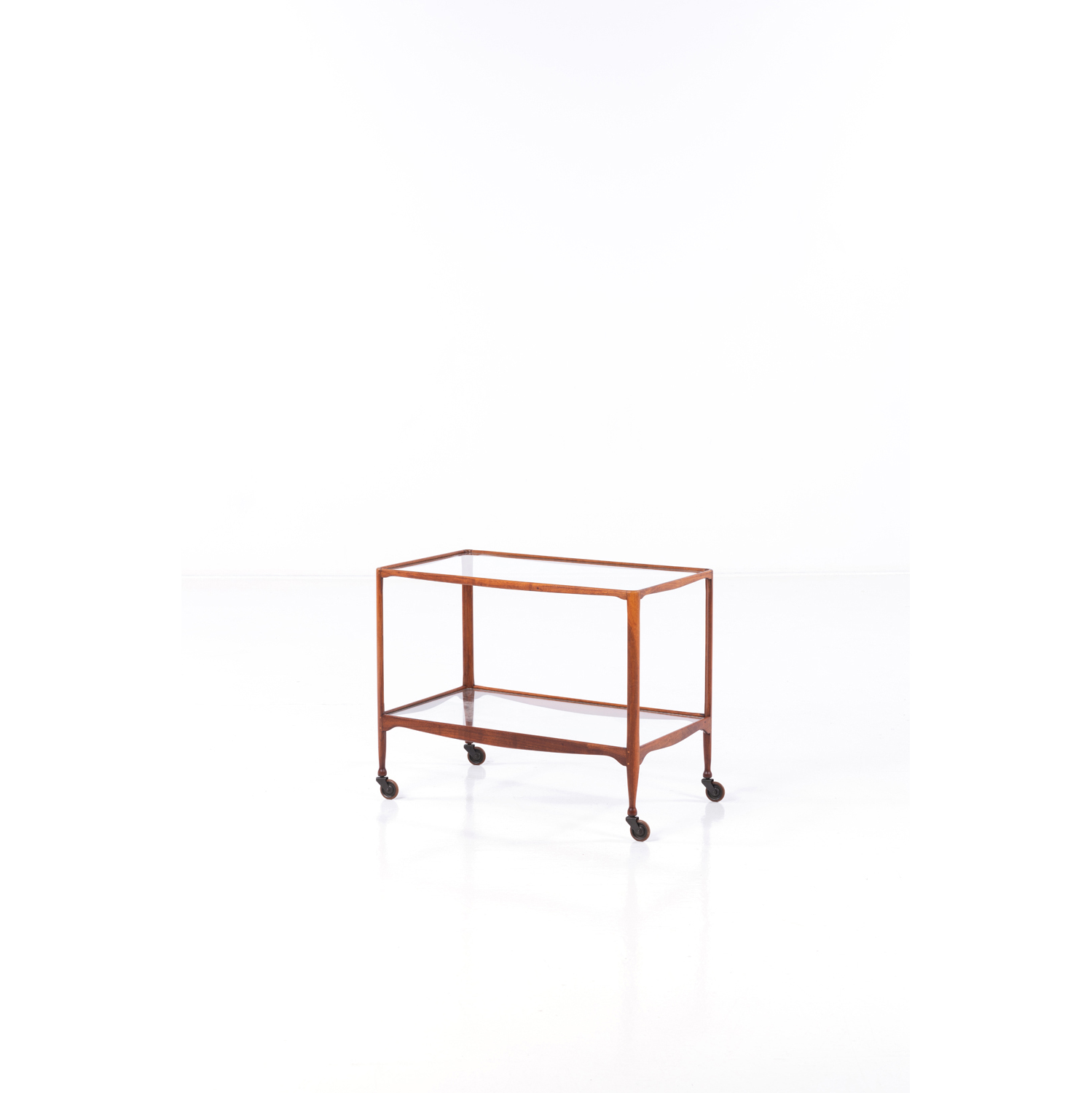 Peder Moos (1906-1991) DesserteBois de noyer, verre et laiton